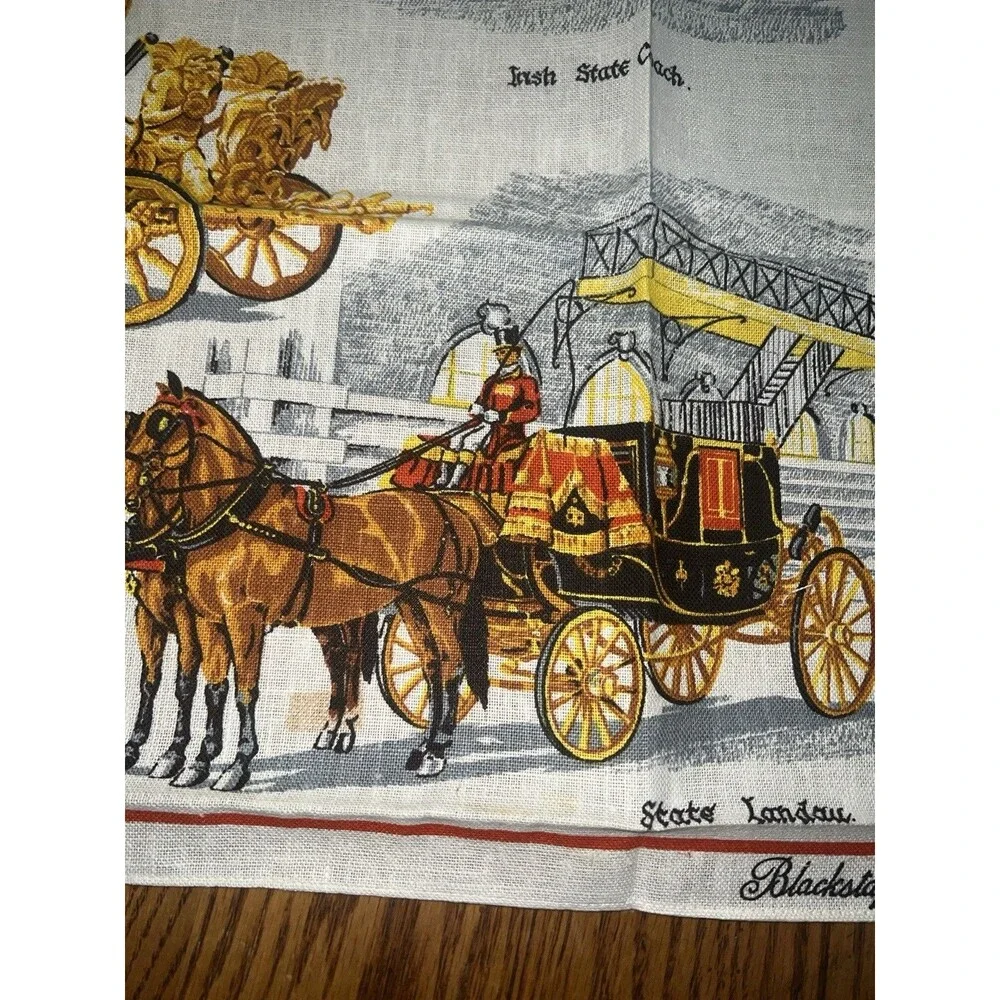 Blackstaff Irish Linen Tea Towel State Coach Made In Ireland Vintage New